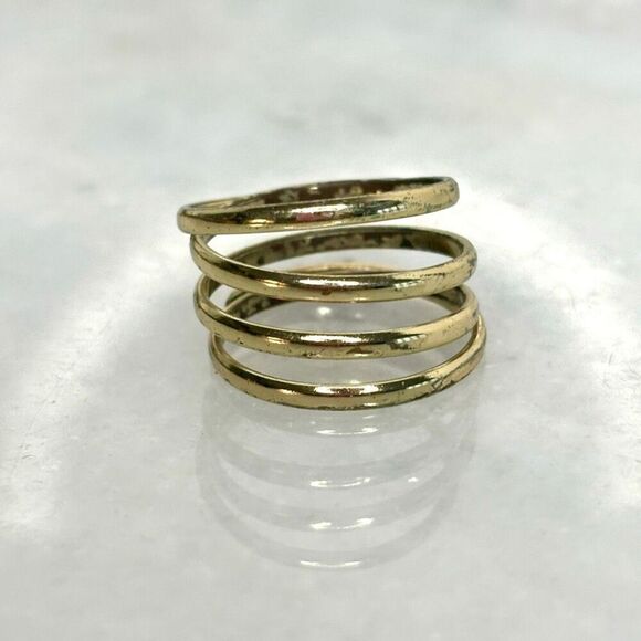 Francesca’s Gold-tone Wrap Around Costume Coiled Spiral Ring Size 8.5 - Picture 2 of 5